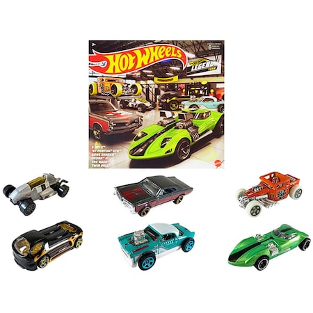 Bullicio 2.25 x 3.25 in. Hot Wheels Legends Set Diecast Model Car, 6 Piece BU3468941